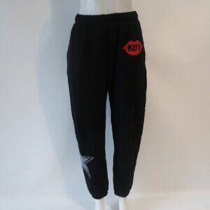 NWT Women Lauren Moshi Black Red Kiss Jogger Sweatpants S